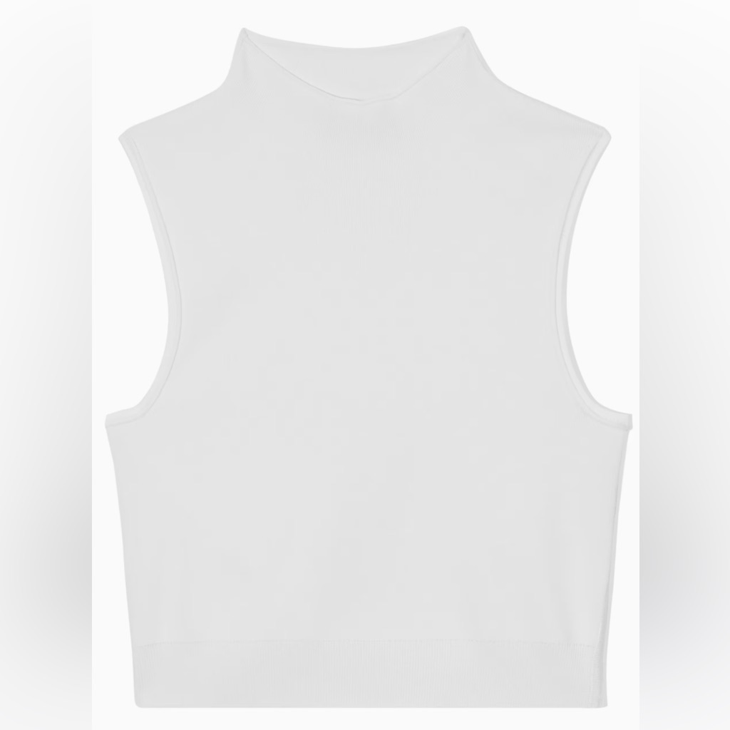 Cos White Nwt Cropped Knitted Sleeveless Top Size Xs